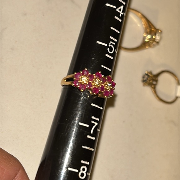 14k Gold Rubies & Diamond Ring - Picture 3 of 13
